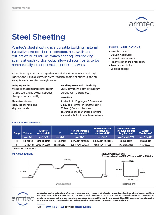 Documentation for Steel Sheeting